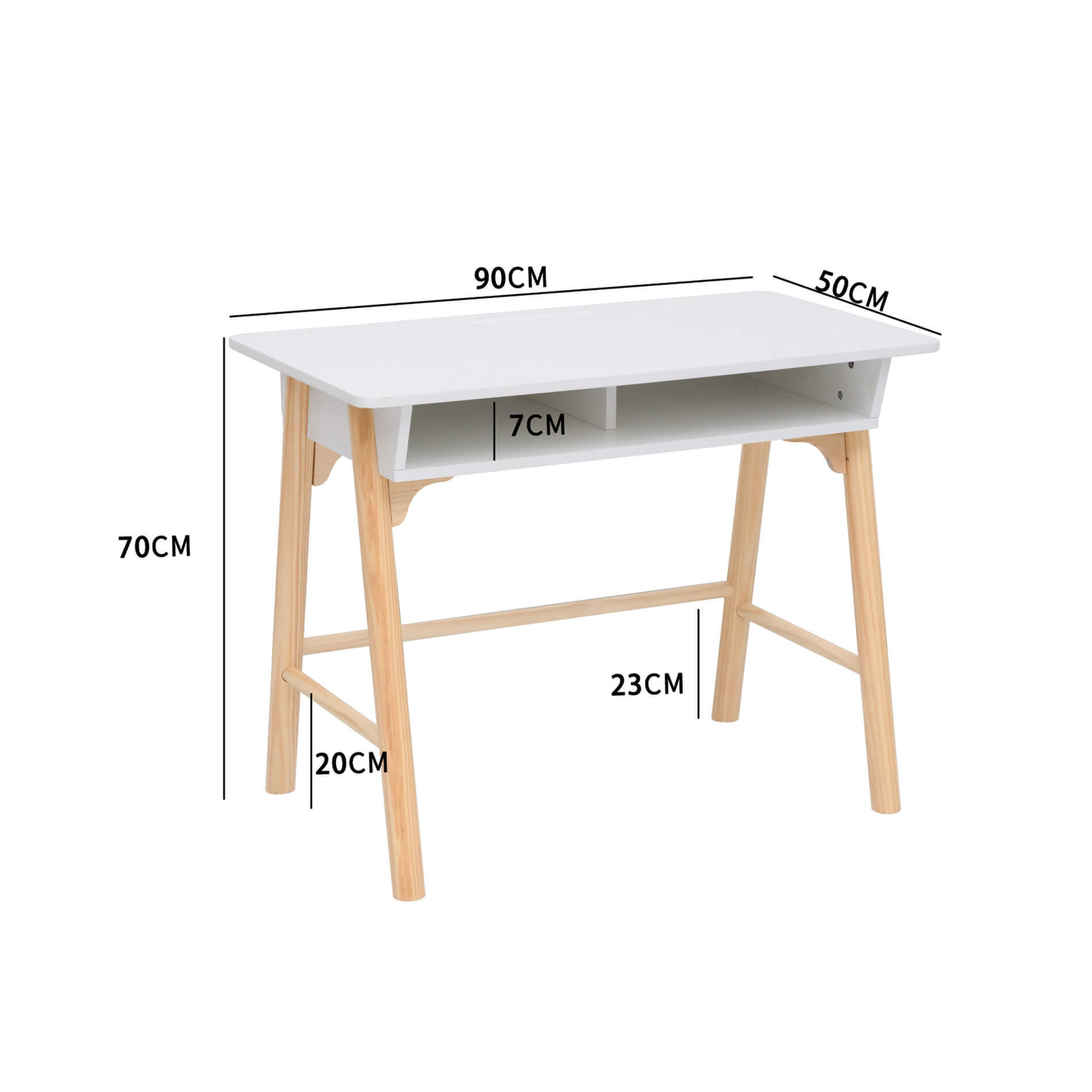 KINDERTISCH Weiß 50/90/70 cm - Weiß, Holzwerkstoff (90/70/50cm) - Mobili Rebecca