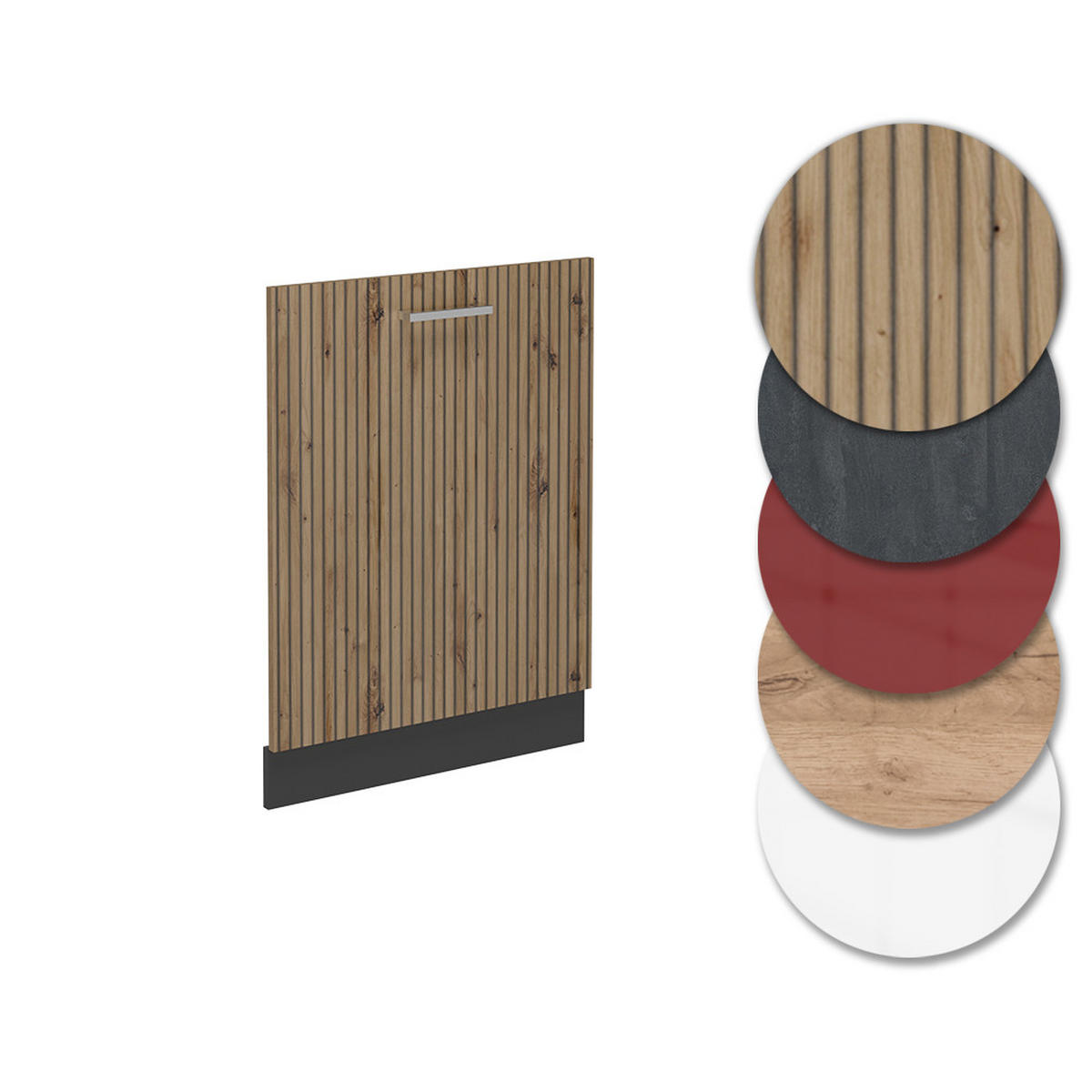 GESCHIRRSPÜLBLENDE R-Line Artisan-Eiche 60 cm ohne Arbeitsplatte - Anthrazit/Eiche Artisan, Holzwerkstoff (60/81.8/1.6cm) - Vicco