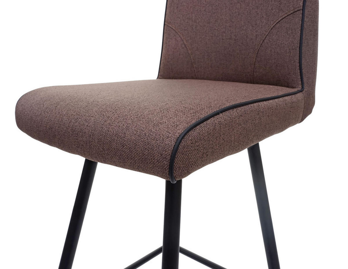 BARHOCKER mit Lehne Sitzhöhe 75cm Fußablage Stahl Stoff/Textil Braun - Braun, Textil/Metall (41/111/51cm) - PROREGAL