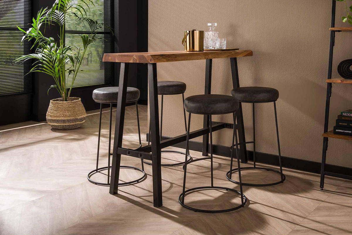 BARHOCKER BANCO Grau Kunstleder - Schwarz/Grau, Kunststoff/Textil (43/65/43cm) - KAWOLA