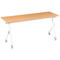 SCHREIBTISCH Zusammenklappbarer Braun 160/60 cm Bendi - Braun/Weiß, Holzwerkstoff (60/160/73cm) - Beliani
