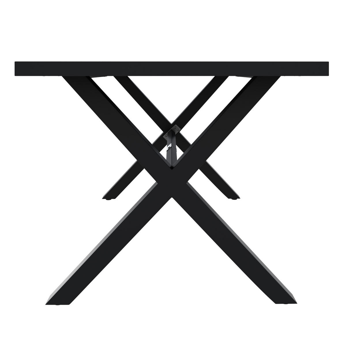 GARTENMÖBEL-SET Modernes 6-tlg. Schwarz - Schwarz, Metall - ComfortXL