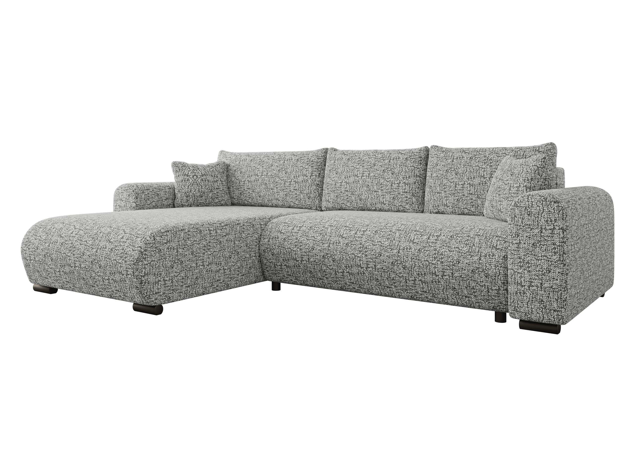 ECKSOFA Merkos - Chromfarben/Schwarz, Holz/Textil (285/188cm) - MIRJAN24