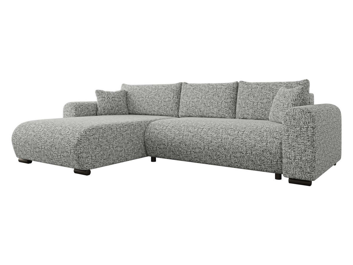ECKSOFA Merkos - Chromfarben/Schwarz, Holz/Textil (285/188cm) - MIRJAN24