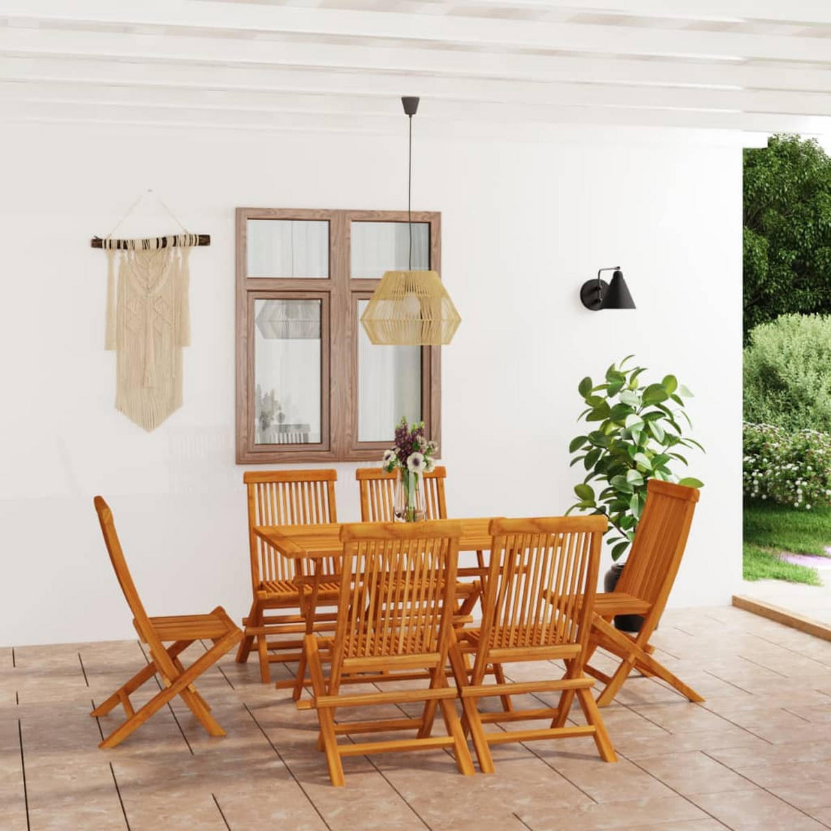GARTENSET Yaukey 7-teilig - Braun, Holzwerkstoff - Nettlife