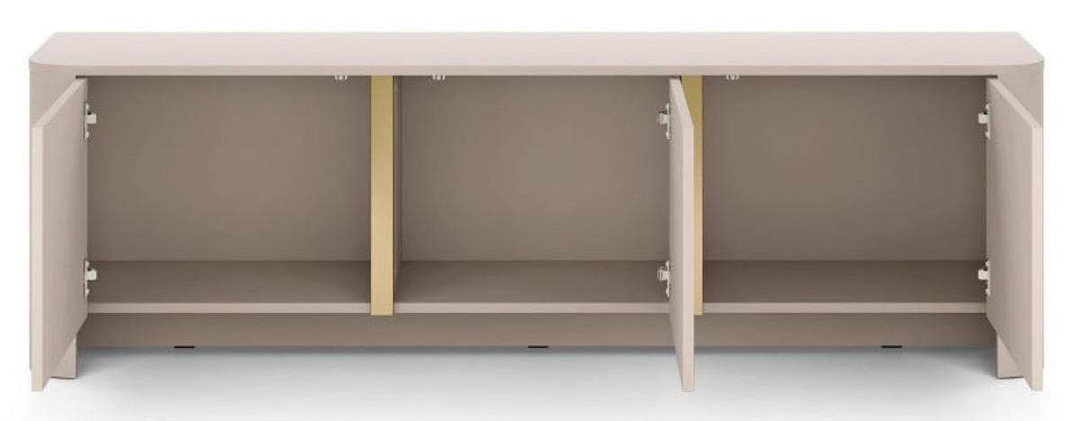 TV-LOWBOARD Kaschmir BALI Drei Türen Gerundete Formen - Ecru, Holzwerkstoff (168/52/39cm) - Sepro Meble