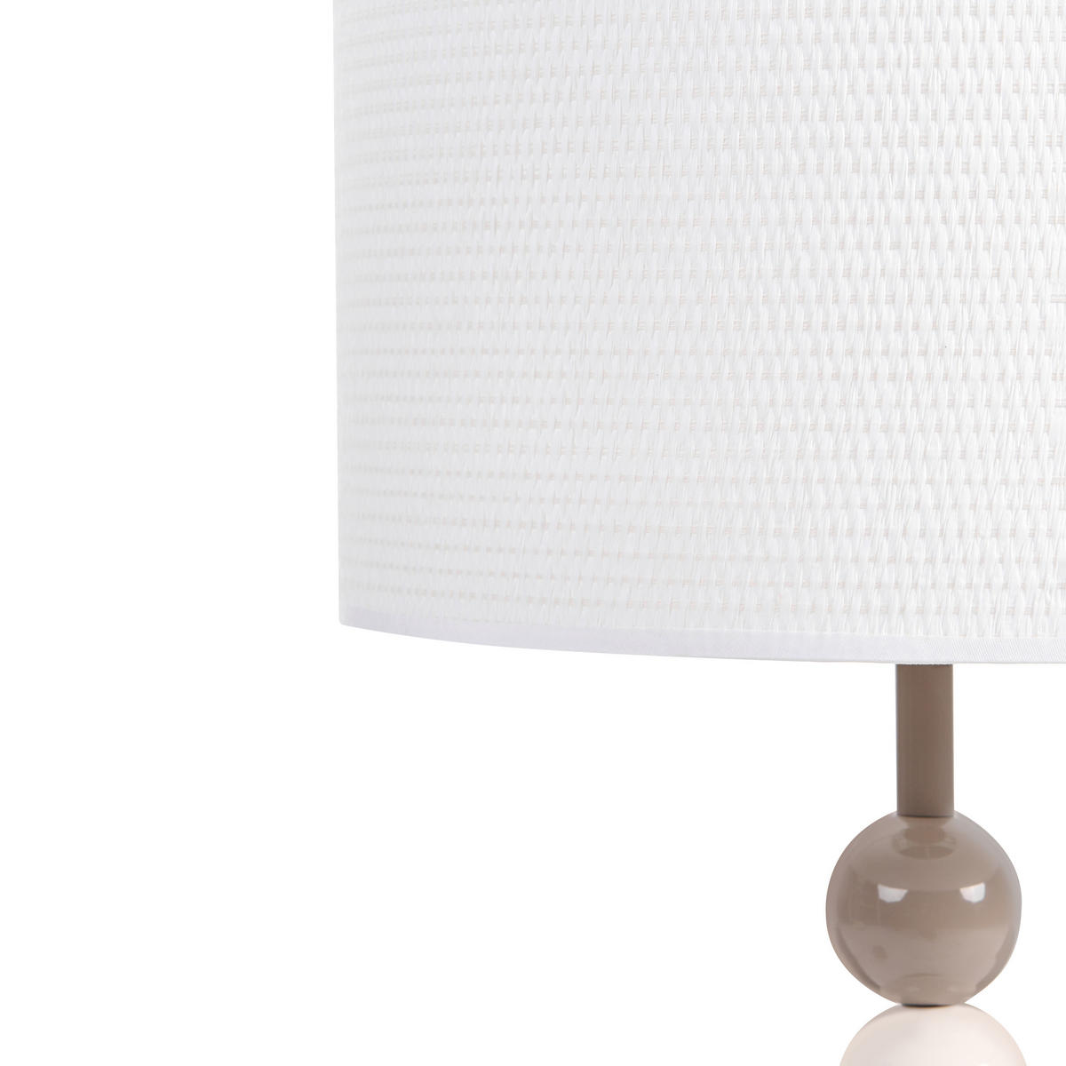 TISCHLAMPE Metall Weiß/Beige Loky - Beige/Weiß, Textil (30/30/58cm) - Beliani