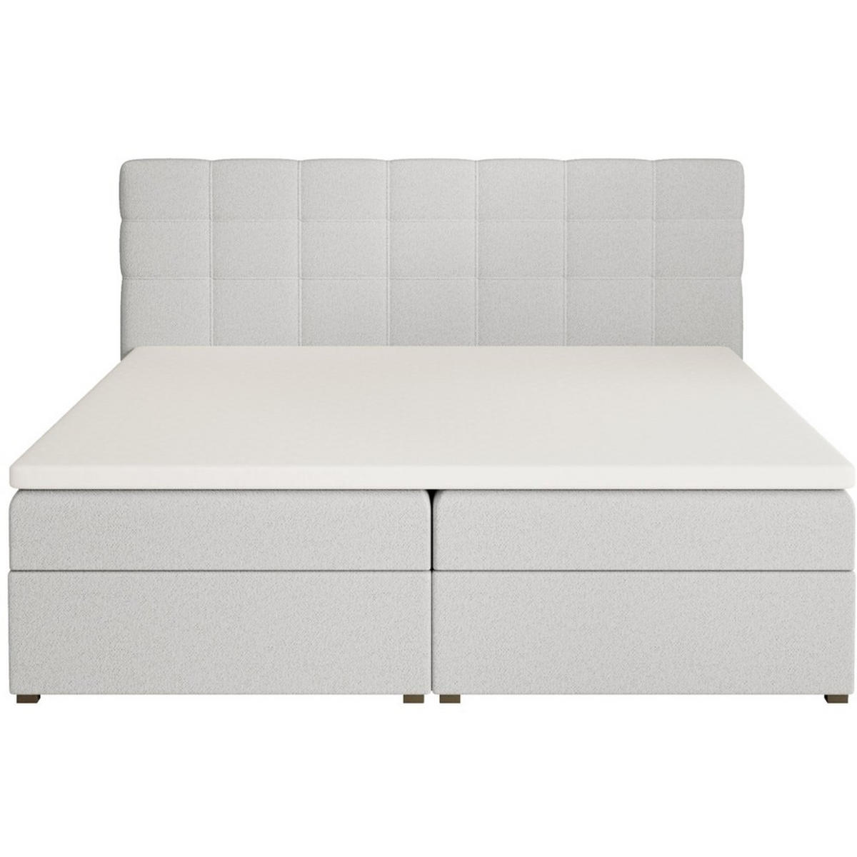 POLSTERBETT Topiq I 184/203/103 hellgrau, Bouclé-Stoff - Hellgrau, Holzwerkstoff (180/200cm) - Beautysofa
