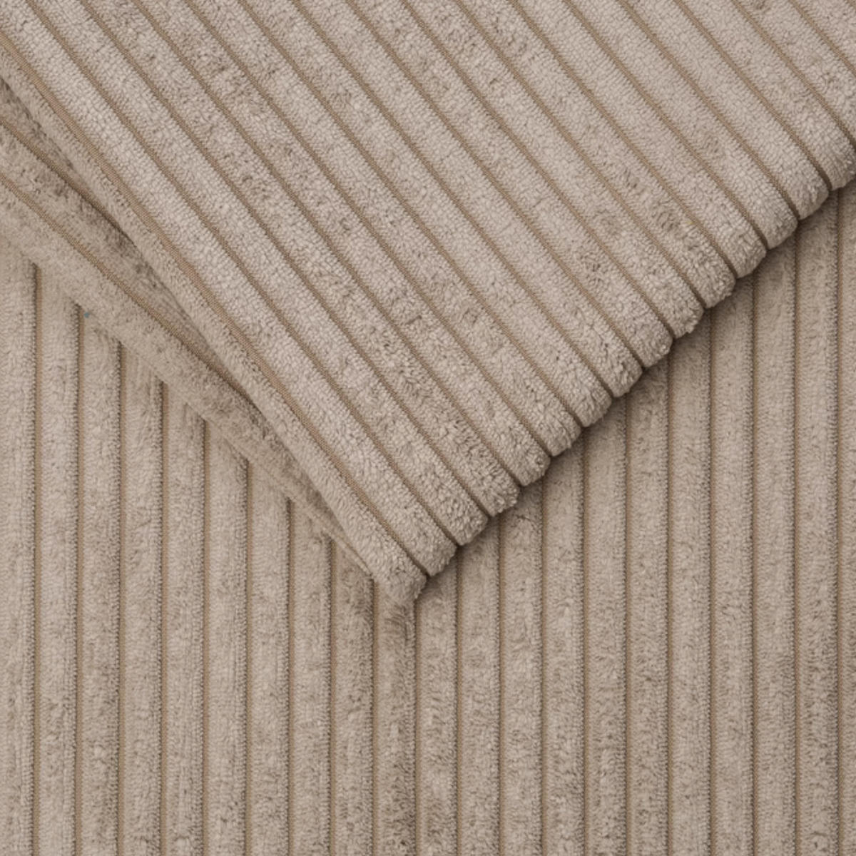 OHRENSESSEL mit HOCKER, hoher Sitzkomfort durch Taschenfederkern, Cord Taupe / 16144 - Taupe/Schwarz, Holz/Textil (89/95/79cm) - luma-home