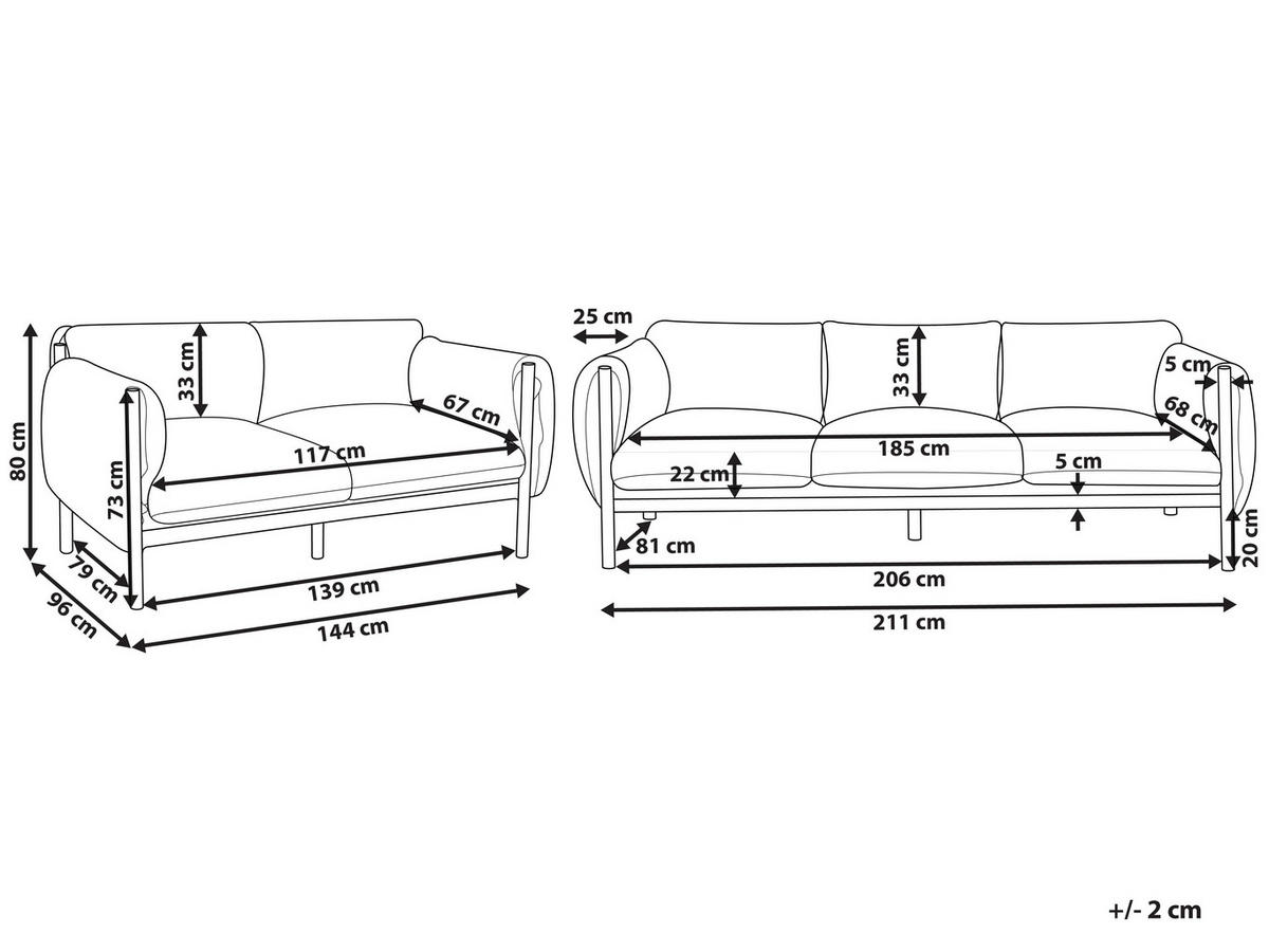 5-SITZER LOUNGE SET 2-teilig hellgrau/schwarz Esperia - Hellgrau/Schwarz, Metall - Beliani