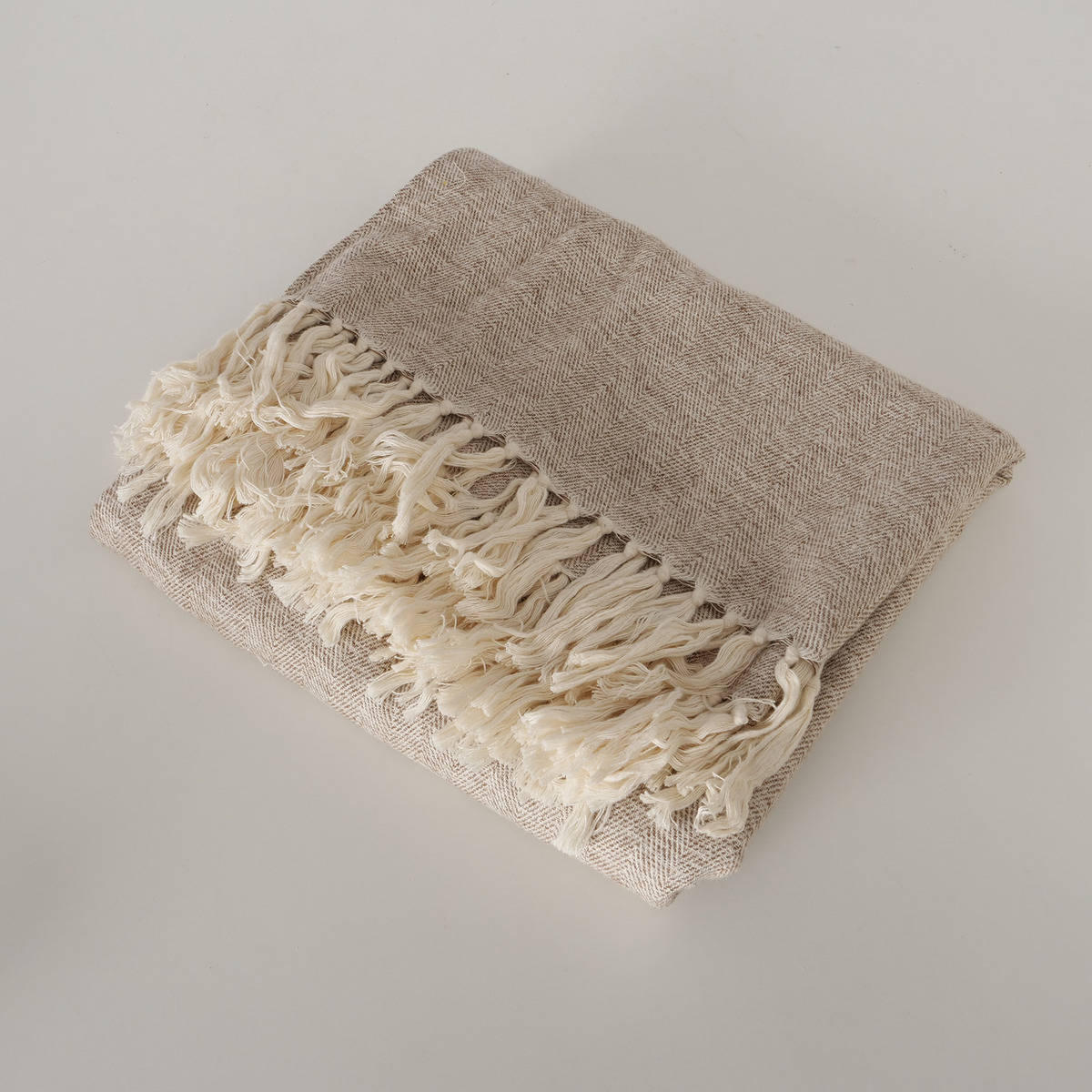 WOHNDECKE Bonneh 170/140 cm - Grau, Naturmaterialien (140/170cm) - Boltze Home