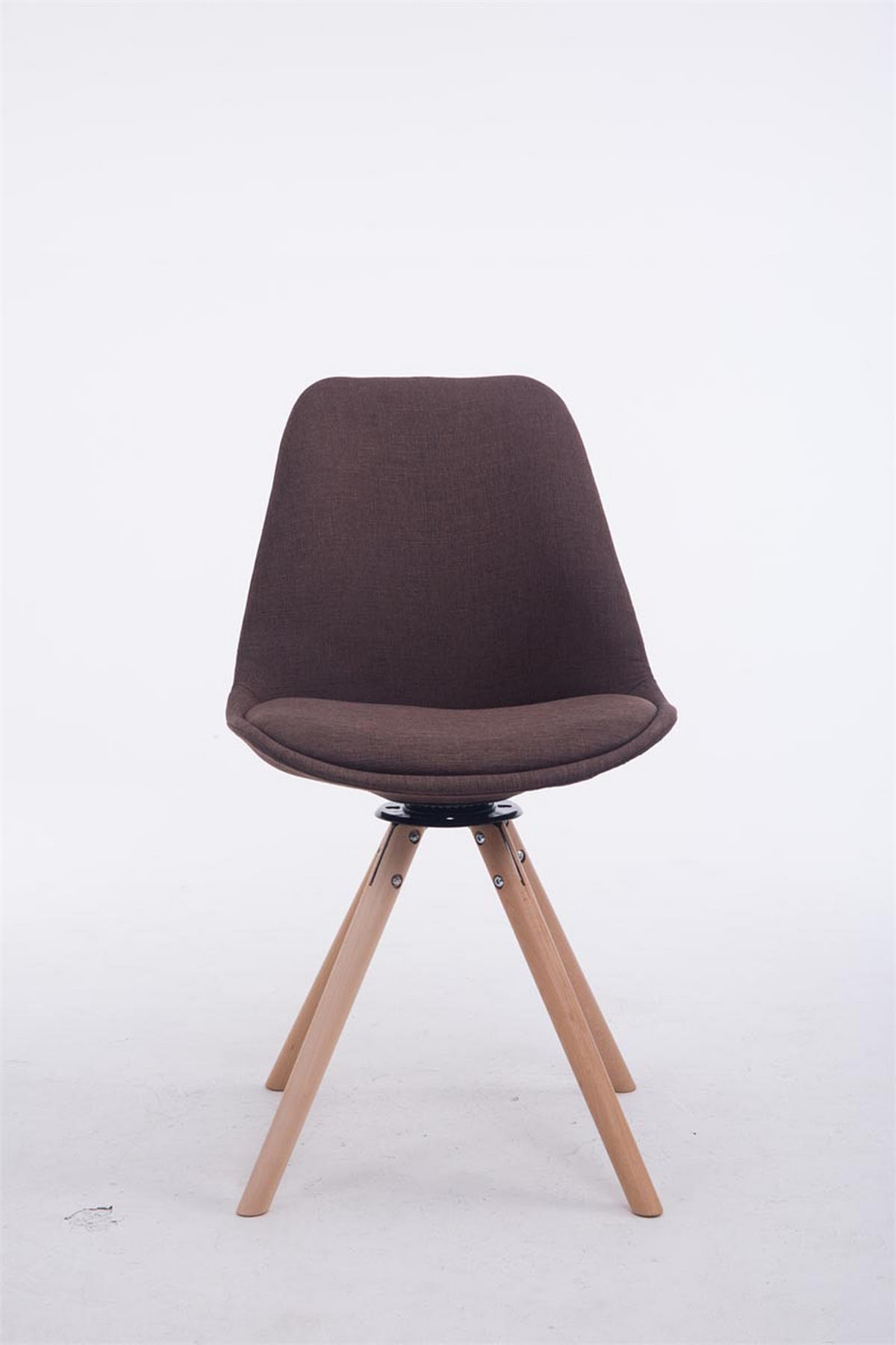 BESUCHERSTUHL Stoff braun - Eukalyptusholzfarben/Braun, Holz/Textil (48/84/56cm) - CLP