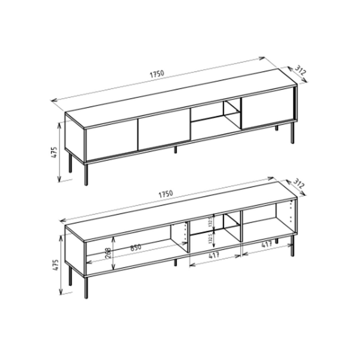 TV-SCHRANK Modity Kaschmirgrau 175/47/31 cm - Taupe, Holzwerkstoff/Metall (175/47.5/31.2cm) - Selsey