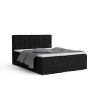 BOXBETT CYNTHIA 200/200 in Cord Schwarz H4 - Schwarz, Holz/Holzwerkstoff (200/200cm) - Deine Möbel 24