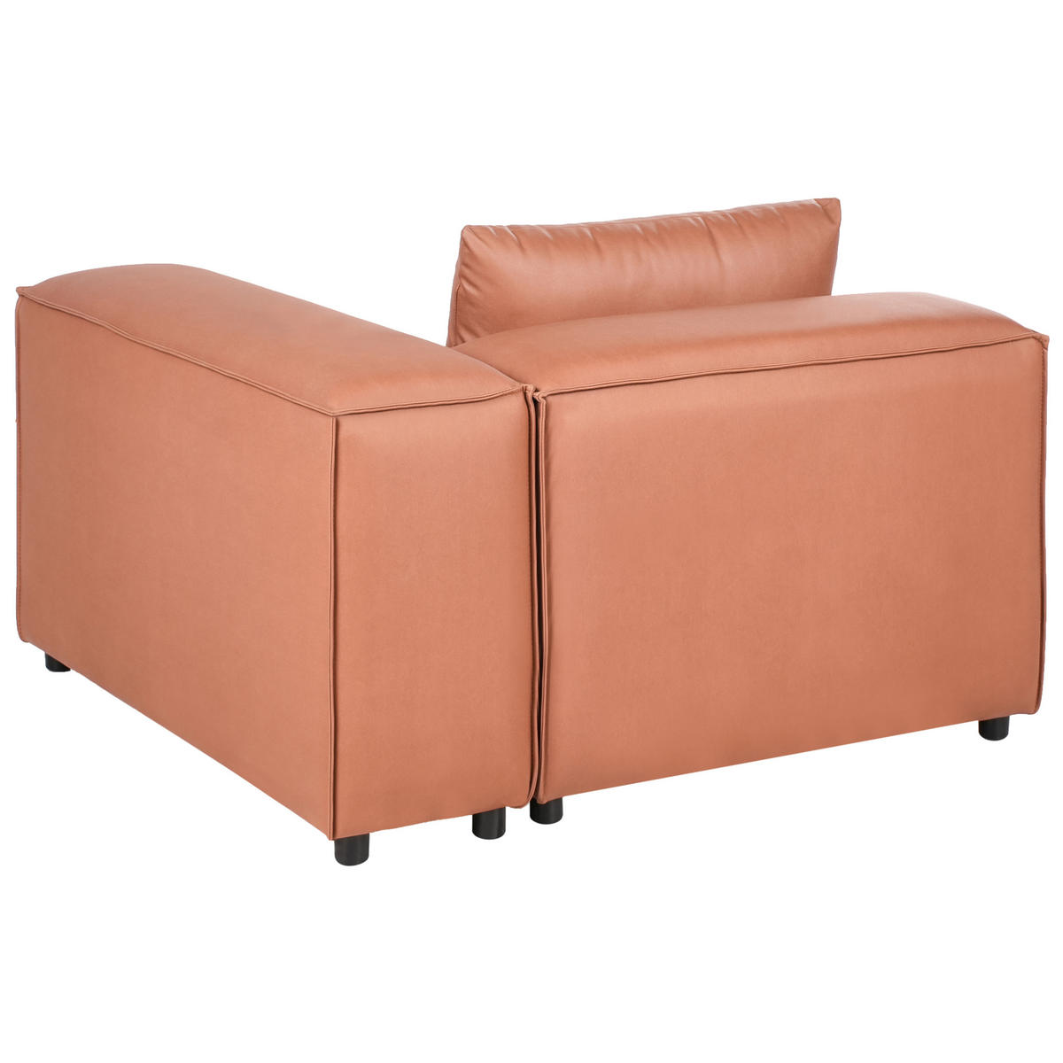 ECKMODUL Stoff Goldbraun symmetrisch Brande - Goldfarben, Textil (123/70/121cm) - Beliani