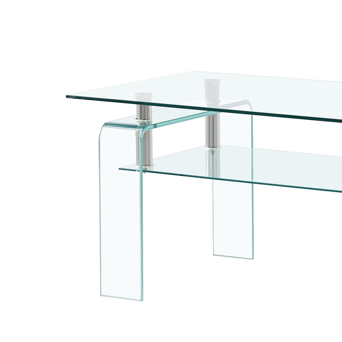 COUCHTISCH Transparent 100/55/45 cm aus Glas - Klar, Glas (55/100/45cm) - PANGIVO