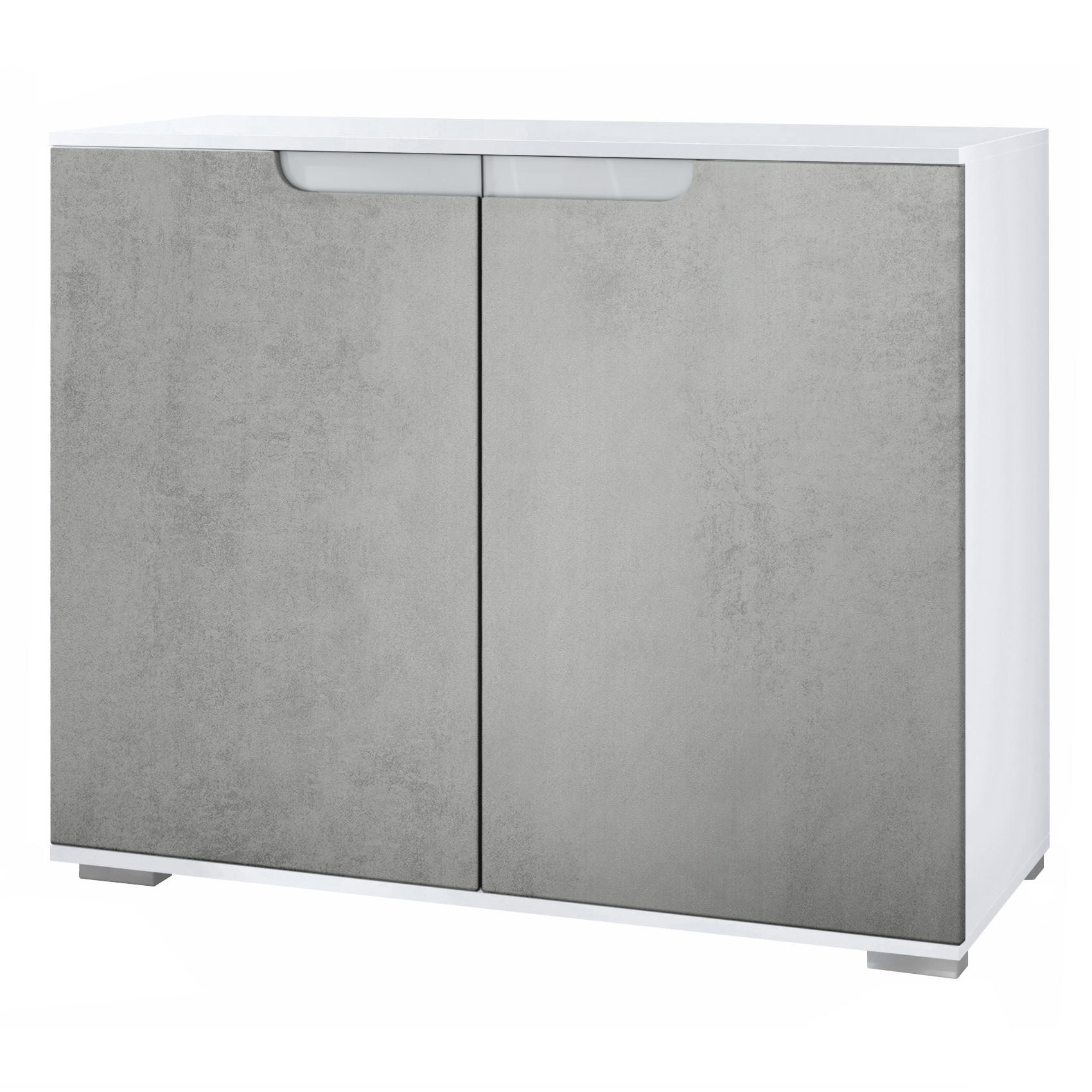 KOMMODE Sylt Beton Oxid Optik - Hellgrau, Holzwerkstoff (92.5/75.5/35cm) - Vladon