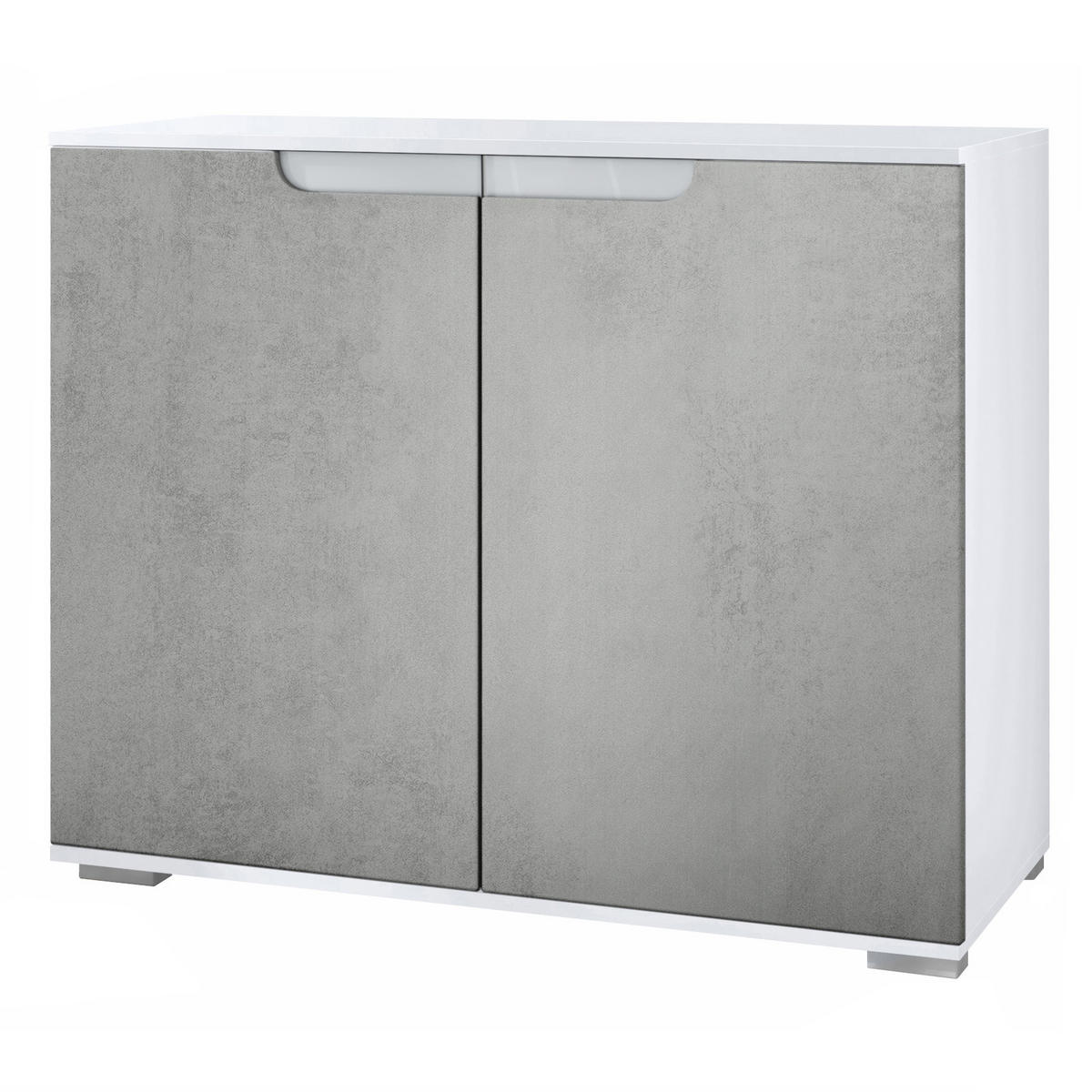 KOMMODE Sylt Beton Oxid Optik - Hellgrau, Holzwerkstoff (92.5/75.5/35cm) - Vladon