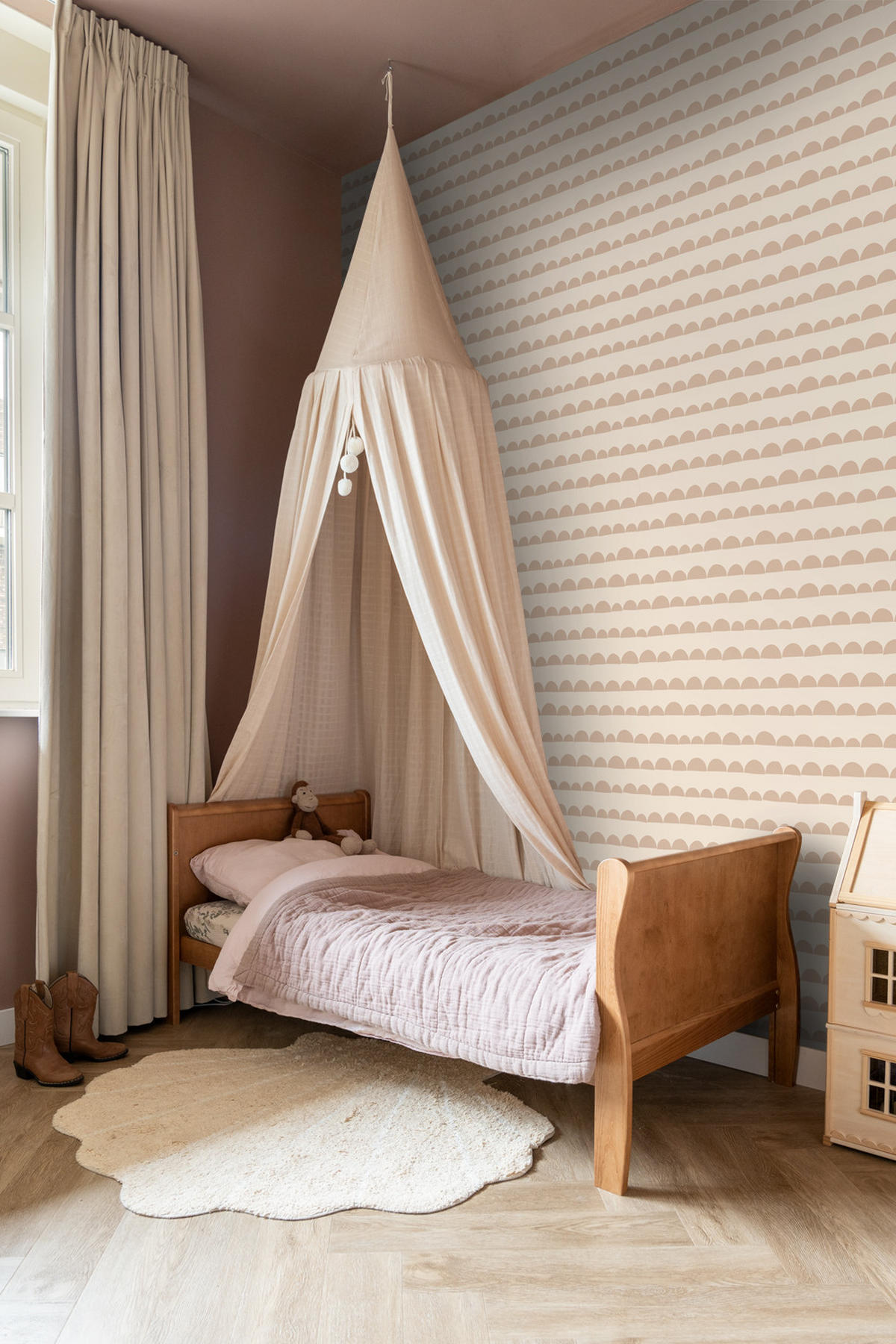 TAPETE grafisches Motiv 50 x 900 cm - Beige, Papier (50/0.1cm) - ESTAhome