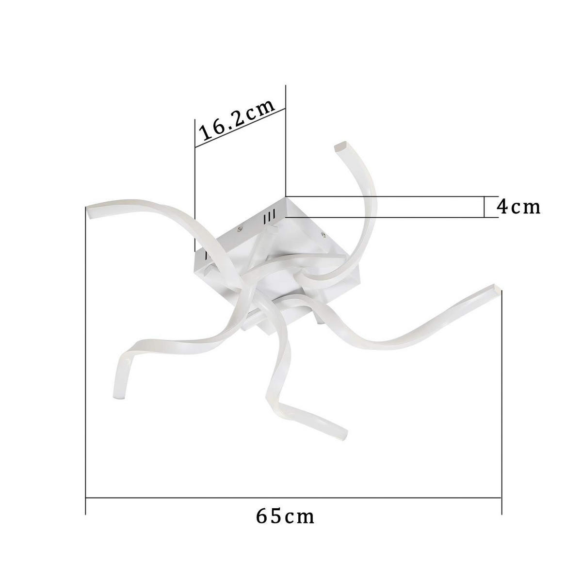 LED-DECKENLEUCHTE Paulina 65/65/14 cm - Weiß, Metall (65/65/14cm) - Nettlife