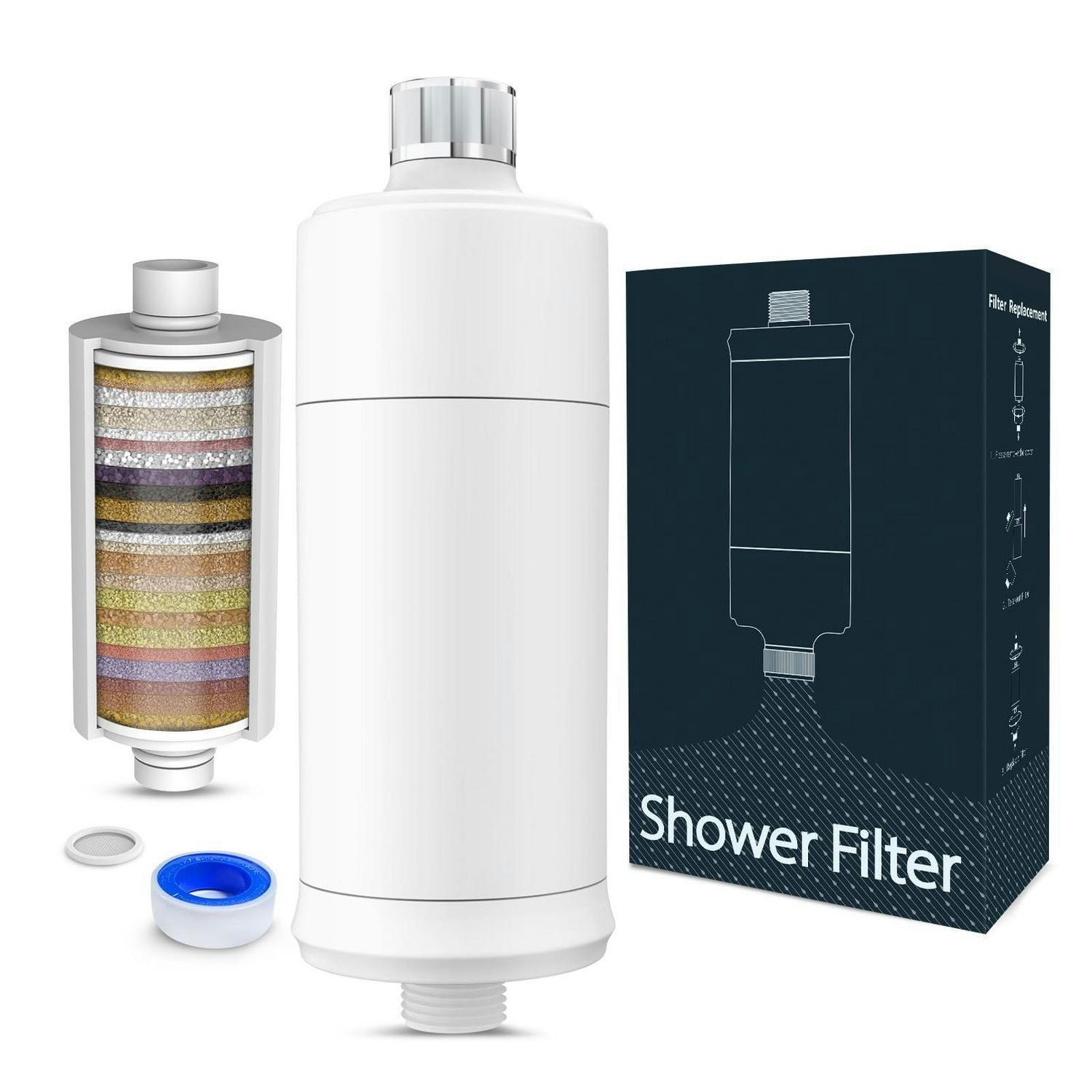 DUSCHFILTER 32-Stufen-Filter mit 20.000 L Kapazität - Weiß, Kunststoff (12.5/6.5/18.7cm)