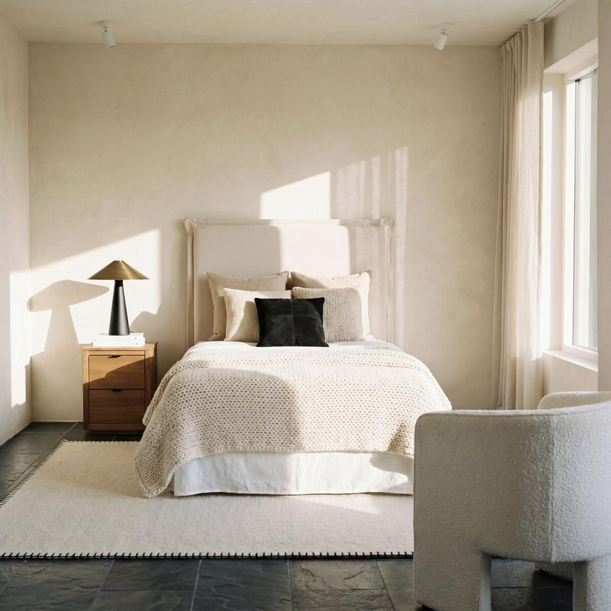 CABECERO INDIVIDUAL Louise Beige 107 cm x 120 cm - Beige, Textil (107/7cm) - Klast Home