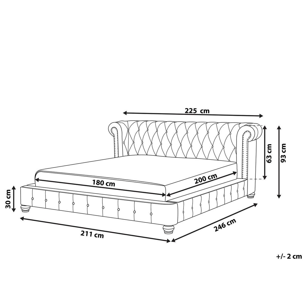 BETT 180/200cm Hellgrau Cavaillon - Hellgrau, Textil (180/200cm) - Beliani