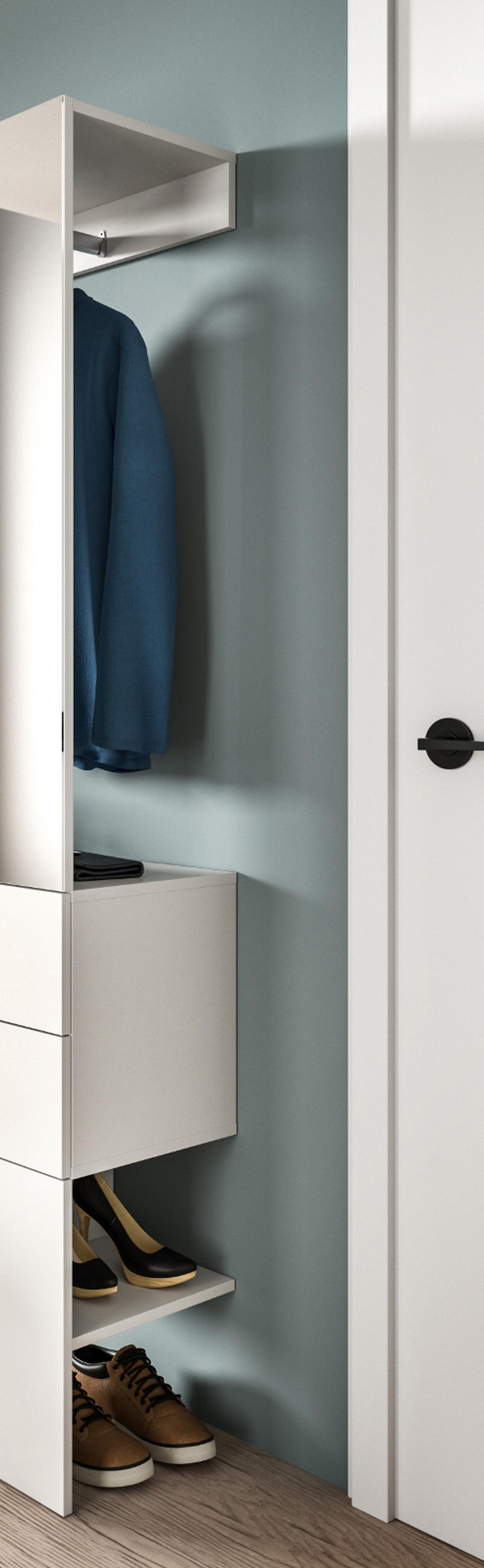 GARDEROBE Set weiß 104 x 190 cm, Komplettset 2-teilig mit Spiegel - Silberfarben/Weiß, Glas/Holzwerkstoff (104/190/36cm) - Inn.Furn