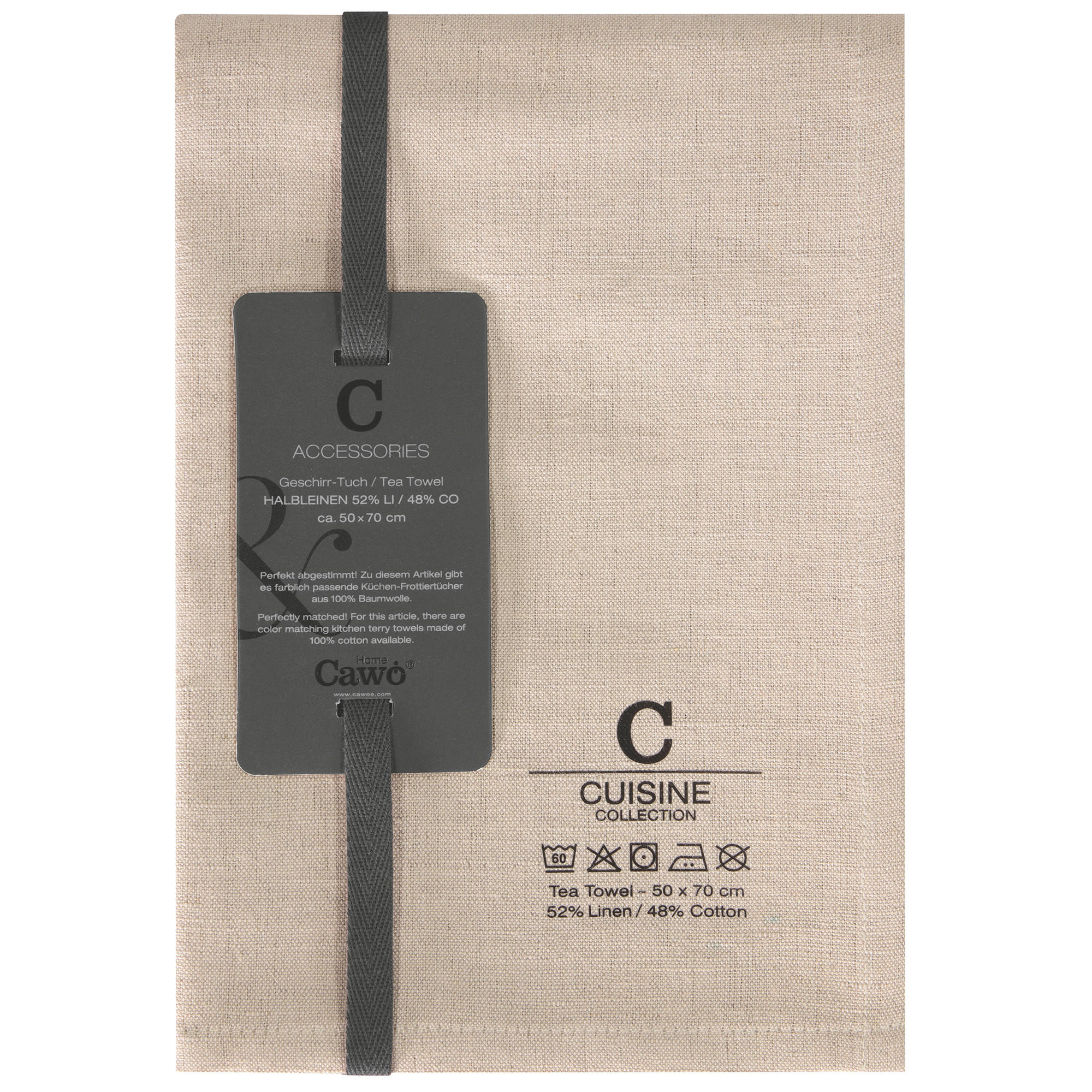 GESCHIRRTÜCHER CUISINE NATURE UNI 531 LEINEN - 30 - Beige, Textil (50/70cm) - Cawoe