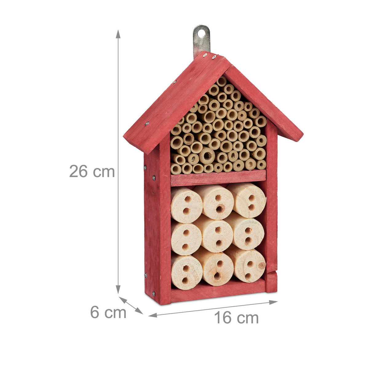 INSEKTENHOTEL - Multicolor, Holz (16/26/6cm) - Relaxdays