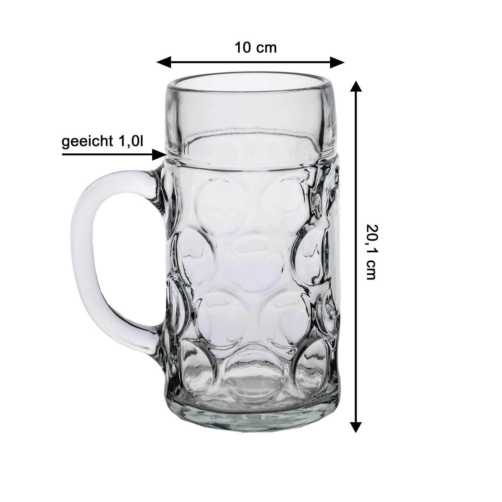 MASSKRUG GEEICHT transparent 1 l - Transparent, Glas (1L) - Van Well