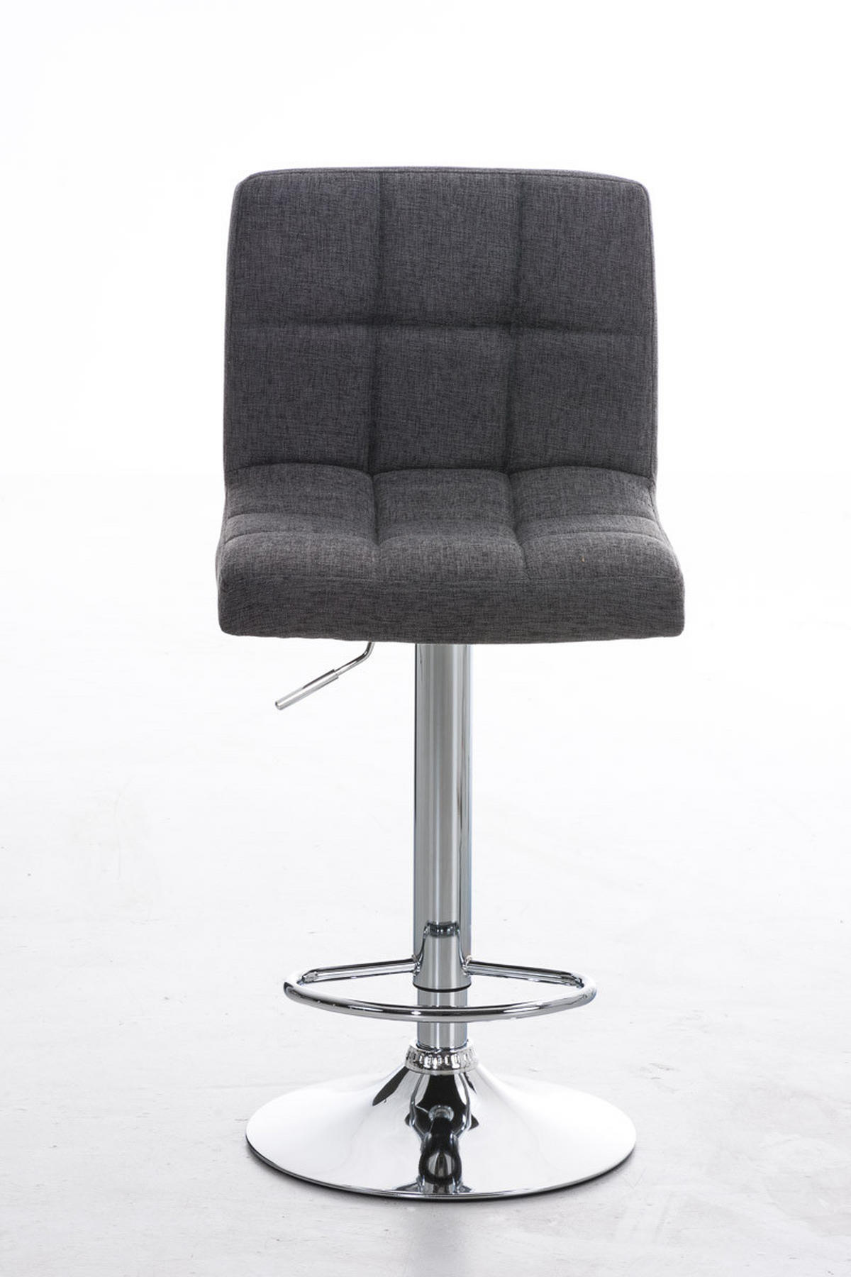 BARHOCKER Stoff hellgrau - Chromfarben/Hellgrau, Textil/Metall (46/94/47cm) - CLP