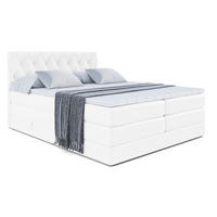BOXSPRINGBETT AMAY-BZ KING - 200 x 200 - H3/H4 - Weiß Hochglanz - Weiß Hochglanz, Holzwerkstoff (200/200cm) - ALTDECOR