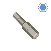 INNENSECHSKANT 2.5 mm, kurz, 30mm, 1/4 Zoll - Silberfarben, Metall (3/5/2cm) - BONI-SHOP