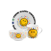 FRÜHSTÜCKSSET Smileyworld Mehrfarbig 3-teilig - Multicolor, Keramik (23.8/11.2/23.3cm) - United Labels