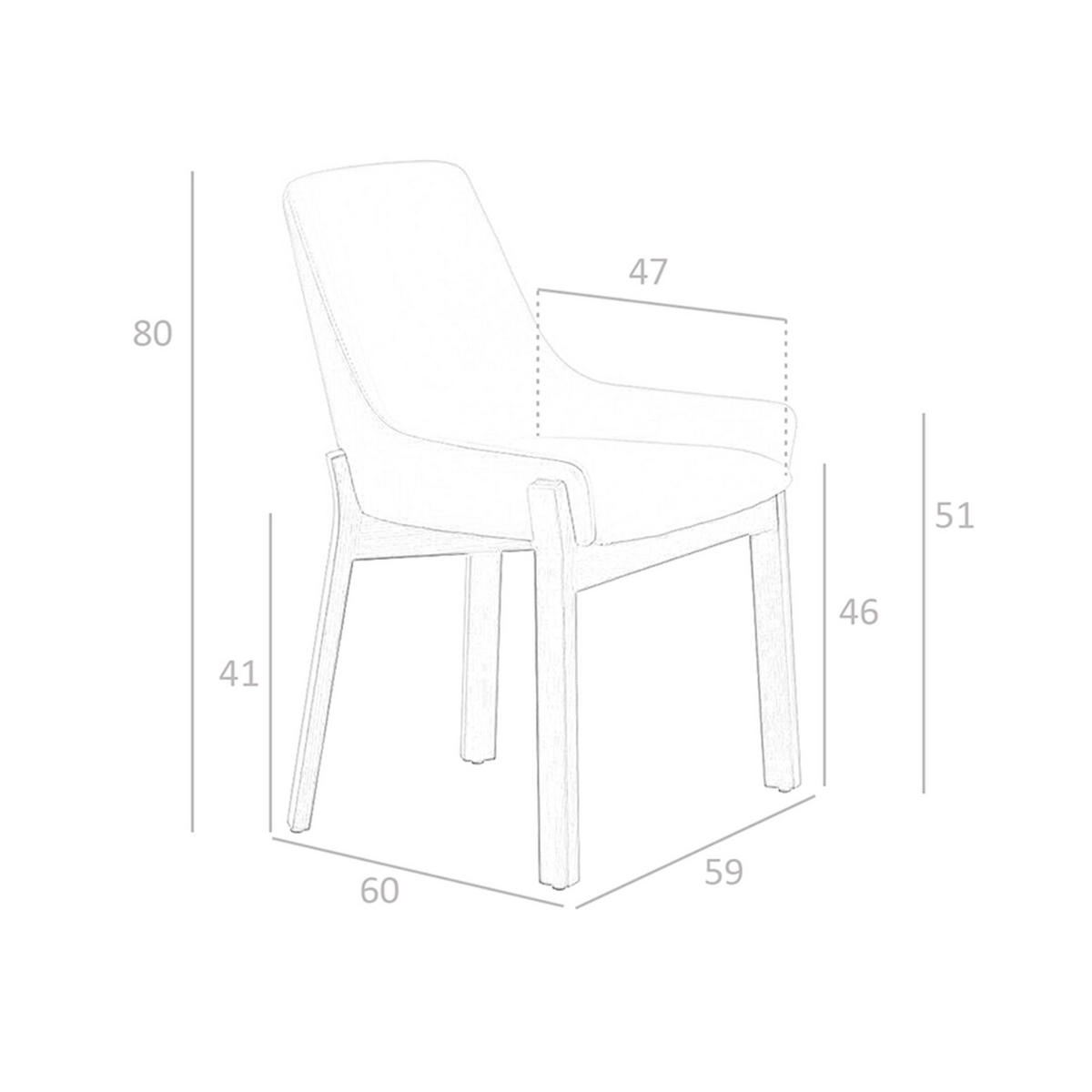 STUHL Dunkelnerz aus Kunstleder 59/60/80 cm - Taupe/Fango, Leder/Holz (59/80/60cm) - ANGEL CERDA