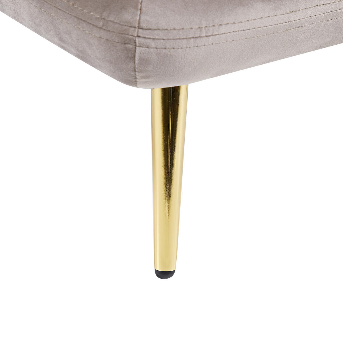 ČALOUNĚNÉ LEHÁTKO CHAISE LONGUE PRAVOSTRANNÉ Sametová látka Taupe Gonesse - šedá/zlatá, textil (160/72/79cm) - Beliani