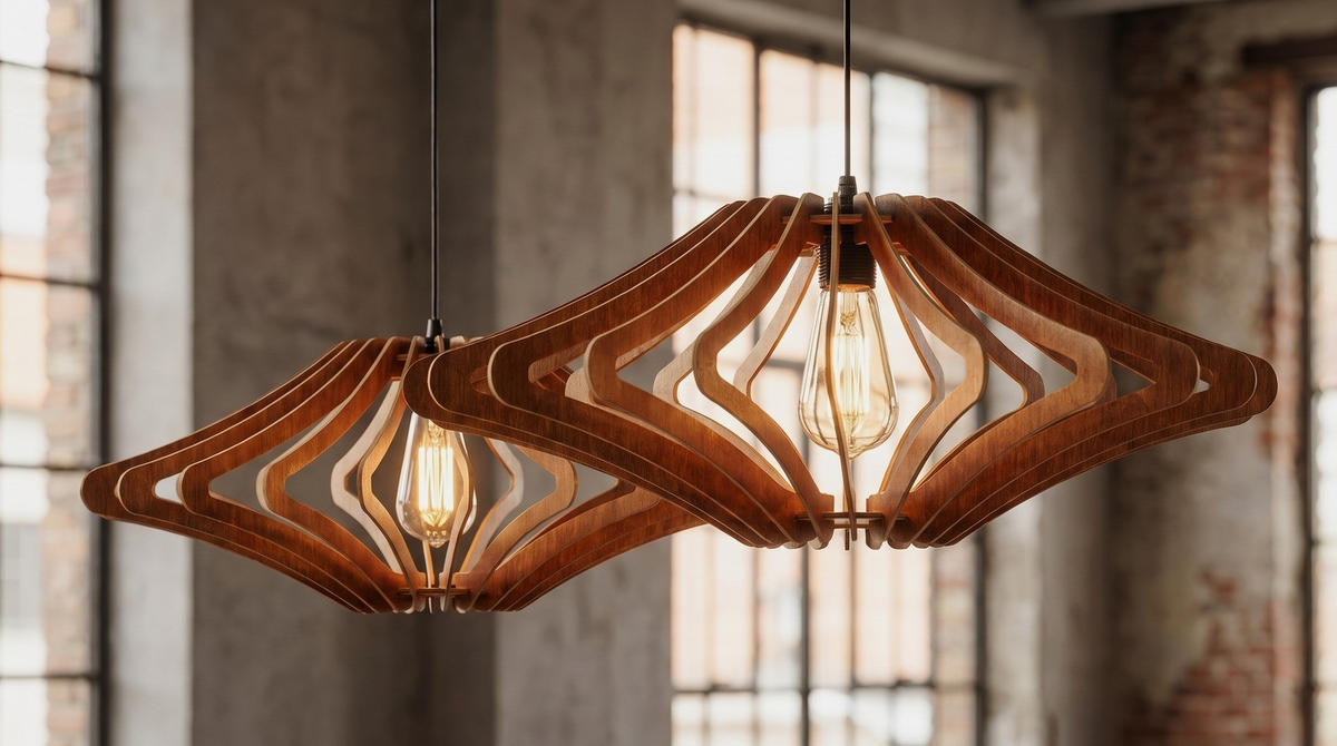HÄNGELAMPE ZAGORA Walnuss Dekor Holz - Nussbaumfarben, Holz (47/47/55cm) - KAWOLA