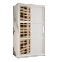 SCHWEBETÜRENSCHRANK 200/100/62 2-türig - Silberfarben/Weiß, Holz/Kunststoff (100/200/62cm) - MÖBEL KRYSPOL
