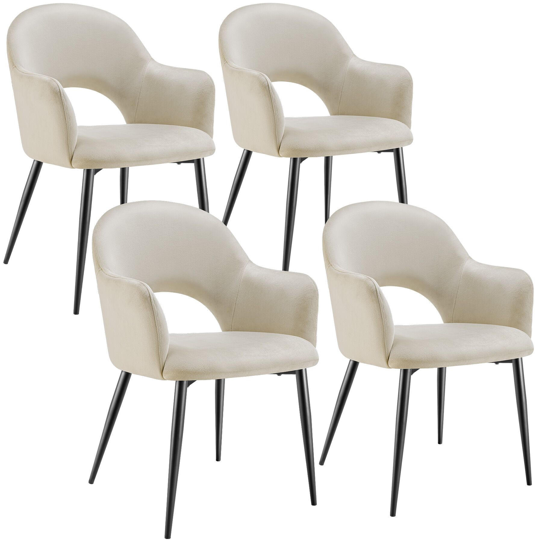 ARMLEHNSTUHL Sachel,57 x 61,5 x 87,5 cm,creme - Creme, Kunststoff (57/87.5/61.5cm) - tectake