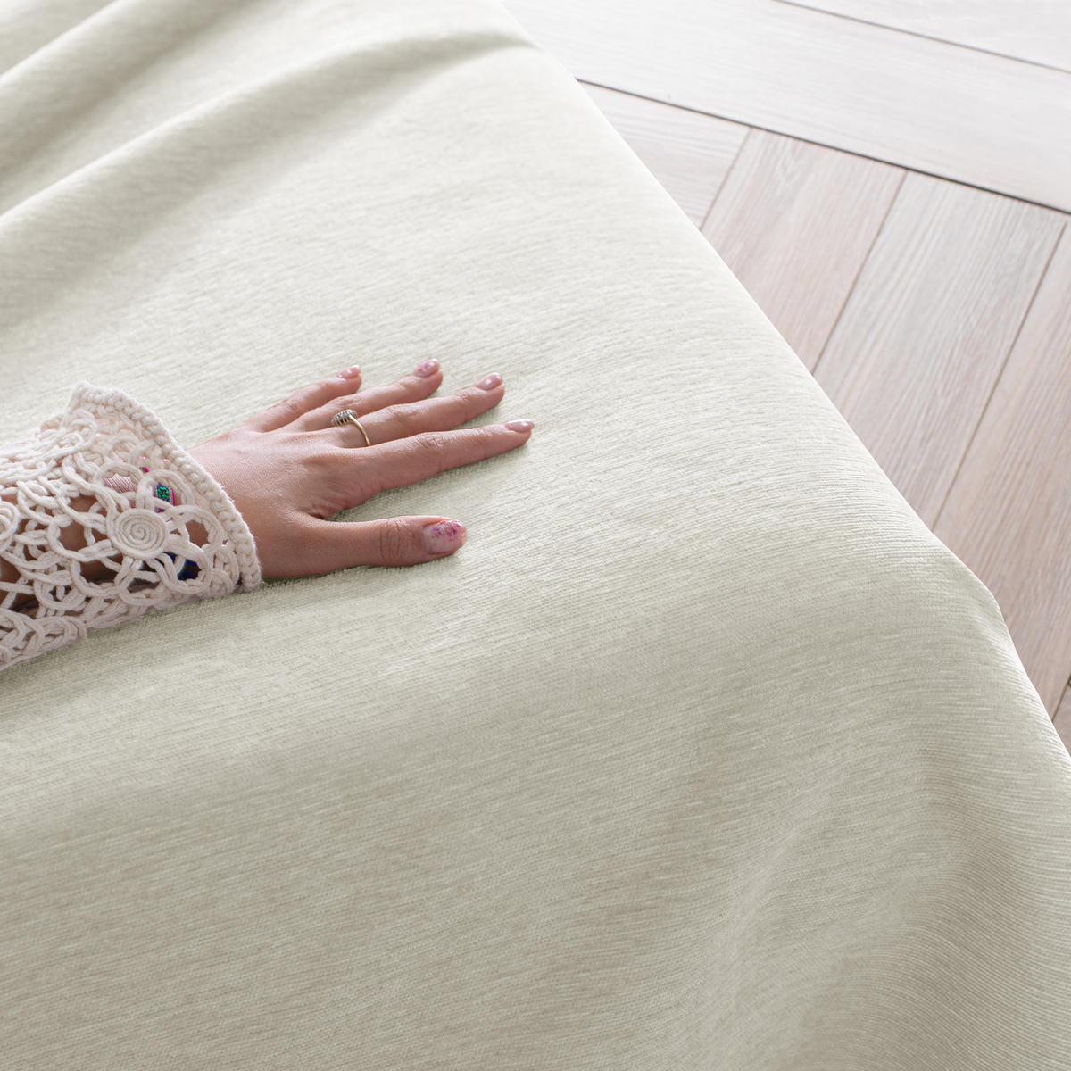 TAGESDECKE TALO mit Fransen Creme 220x240 - Creme, Textil (220/240cm)