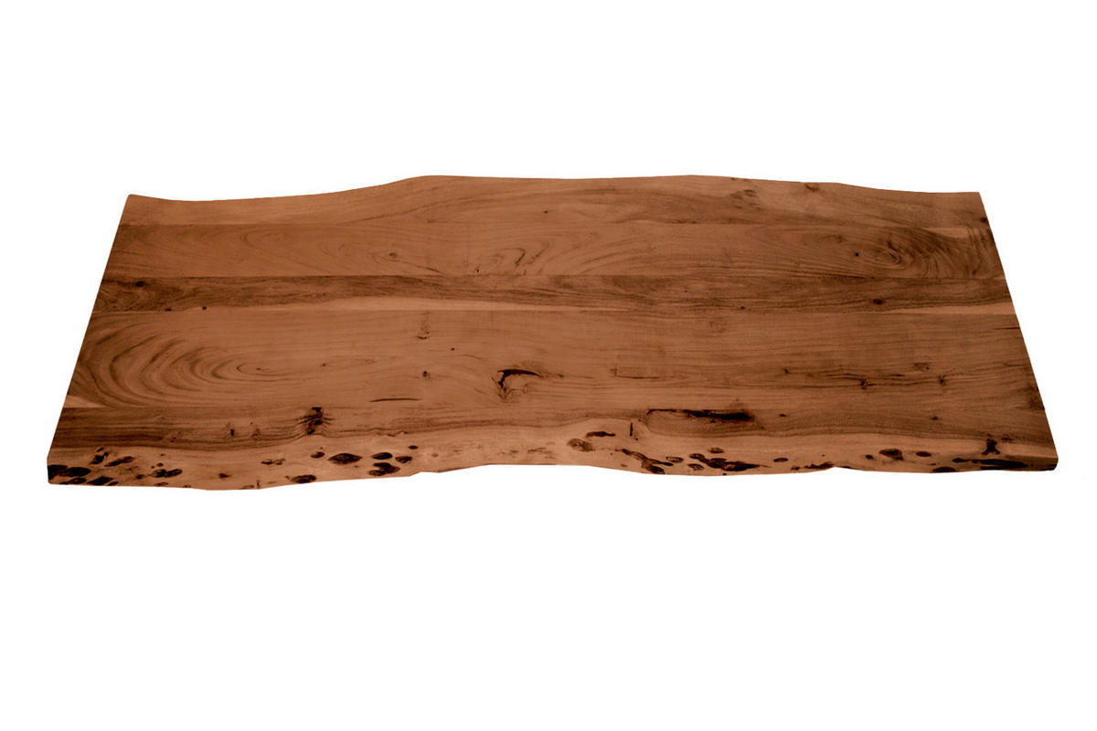 TISCHPLATTE CURT - Braun/Naturfarben, Akazienholz/Holz (60/180/3cm) - SAM