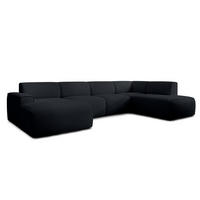 WOHNLANDSCHAFT Didim Schwarz 378/220/78 cm – großes Sofa stilvoll & bequem R - Schwarz, Kunststoff/Textil (378/78/220cm) - AX Living