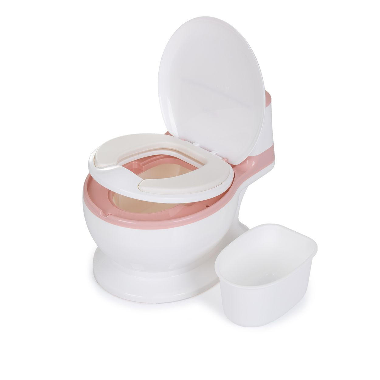TÖPFCHEN Lux rosa Musik bis 20 kg, Toilettenpapierfach, Behälter abnehmbar, Klappdeckel - Rosa, Kunststoff (32/40cm) - Chipolino