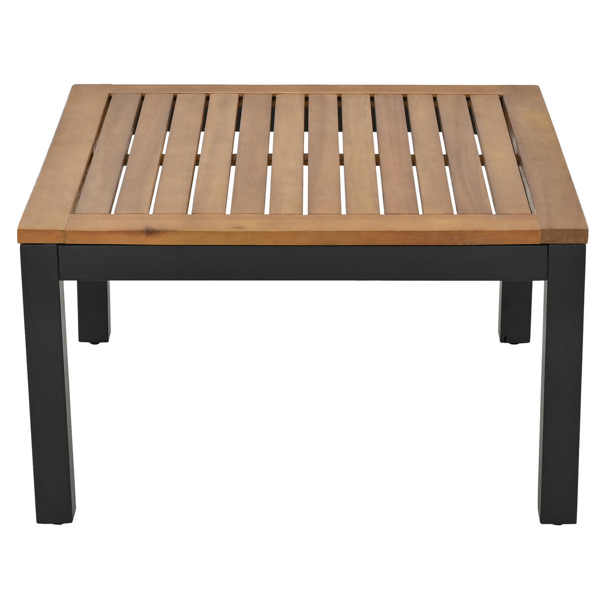 GARTENMÖBEL 120x60x66cm grau aus Stahl und Akazie, mit Kissen - Grau, Metall - Modfu
