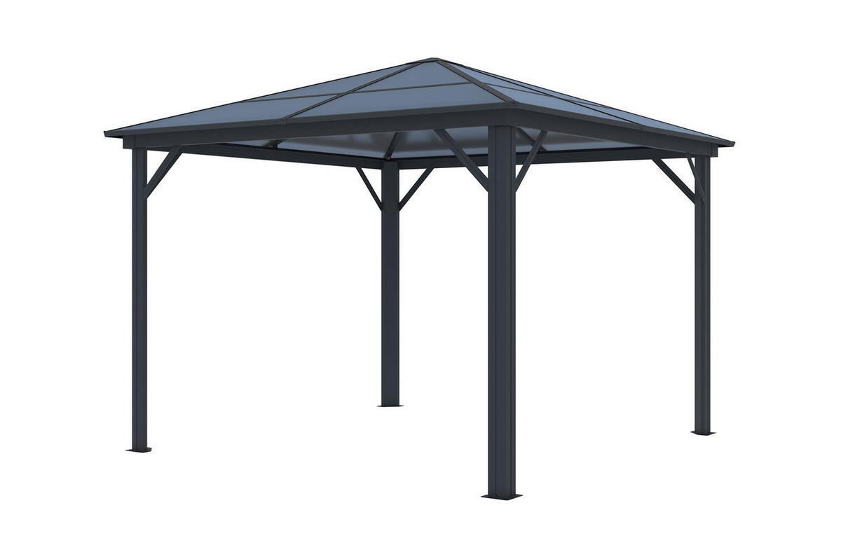 PAVILLON Grace Anthrazitgrau 3m x 3m - Grau, Metall (300/251/300cm) - Cazeboo