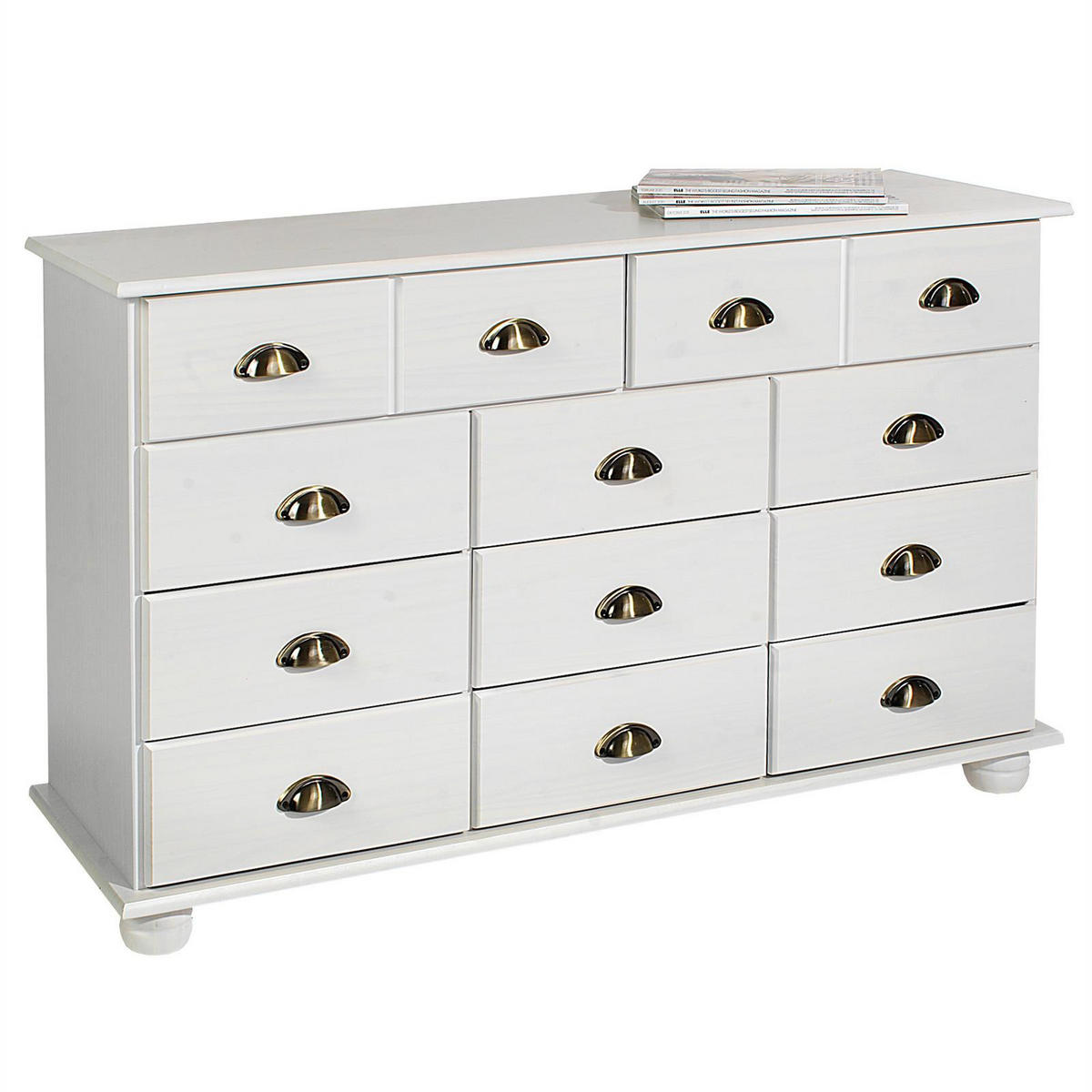 APOTHEKERKOMMODE COLMAR - Weiß, Holz (117/73/35cm) - IDIMEX