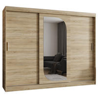 SCHWEBETÜRENSCHRANK 200/250/62 3-türig - Silberfarben/Sonoma Eiche, Holz (250/200/62cm) - MÖBEL KRYSPOL