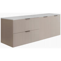 WASCHBECKUNTERSCHRANK FLOW + Platte Eiche Craft 160/57/46 cm - Eichefarben, Holzwerkstoff (160/57/46cm) - Rodan
