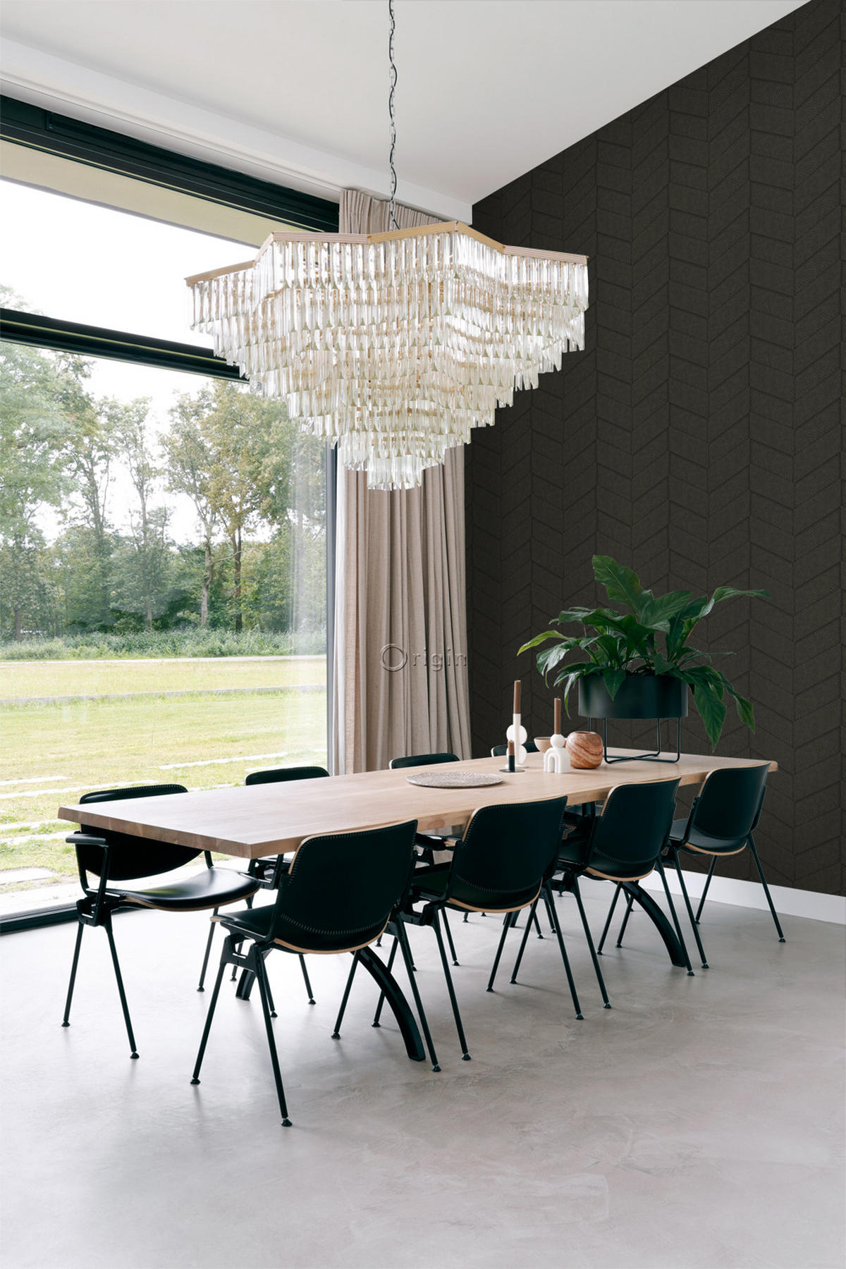 TAPETE Fliesenmuster mit Schlangenhaut-Motiv 53 cm x 10.05 m - Braun, Papier (53/1000cm) - Origin Wallcoverings